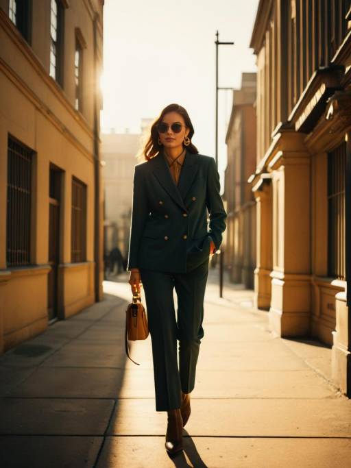 Contemporary Business Chic in Dark Green