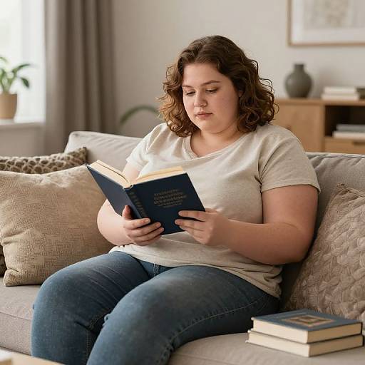 Cozy BBW Reading in Modern Living Room