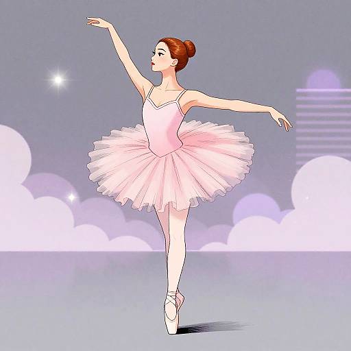 Elegant Manga Ballerina Illustration