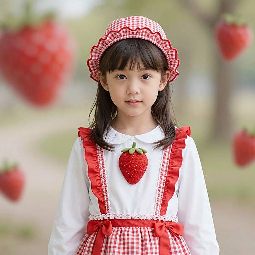 Realistic Kid Strawberry Shortcake Portrait