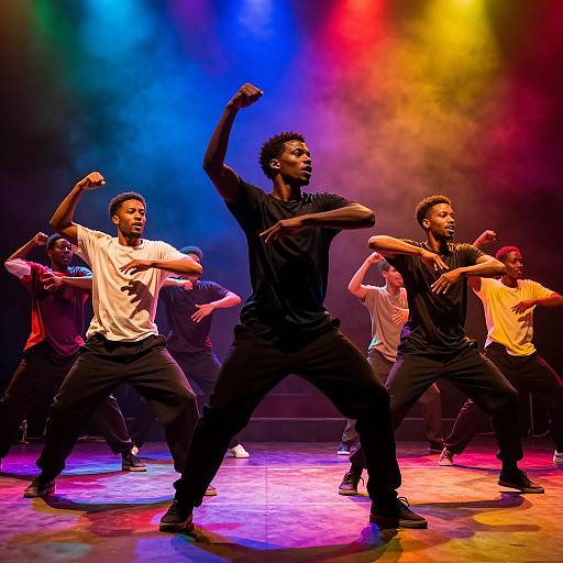 Energetic Dance Performance in Color