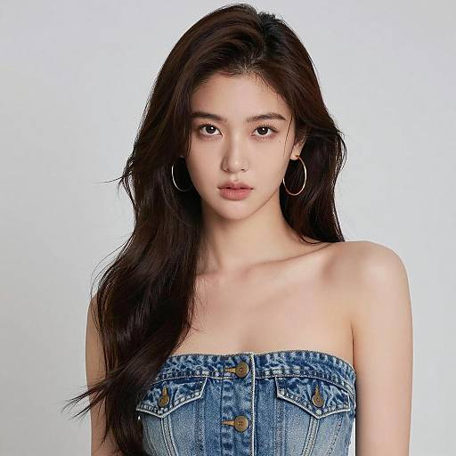 Portrait of a Young Woman in Denim