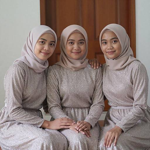 Portrait of Three Women in Hijabs