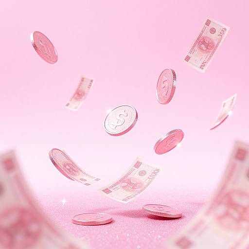Sparkly Pink Futuristic Money Background