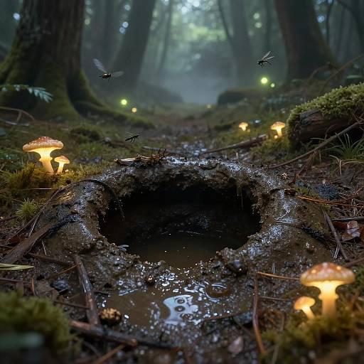 Enchanted Mud Trap in Dark Forest