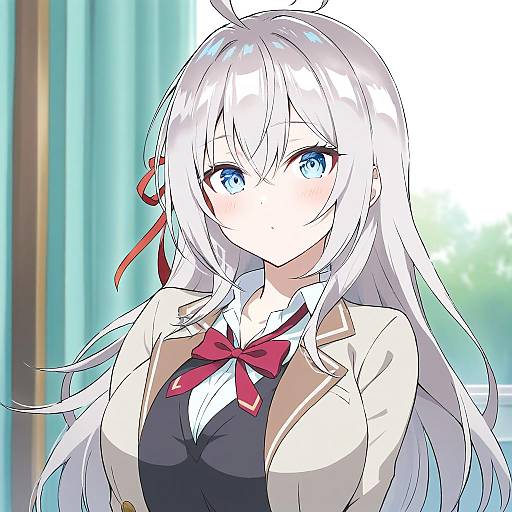 Illustration of Alisa mikhailovna kujou, tokidoki bosotto roshia-go de dereru tonari no alya-san in the style of Pinta (ayashii bochi)