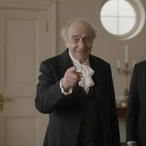 Cheerful Elder in Cozy Indoor Setting