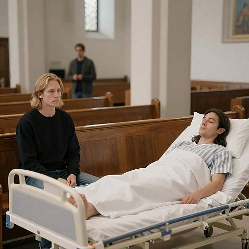 Hospital Bed in Church Interior