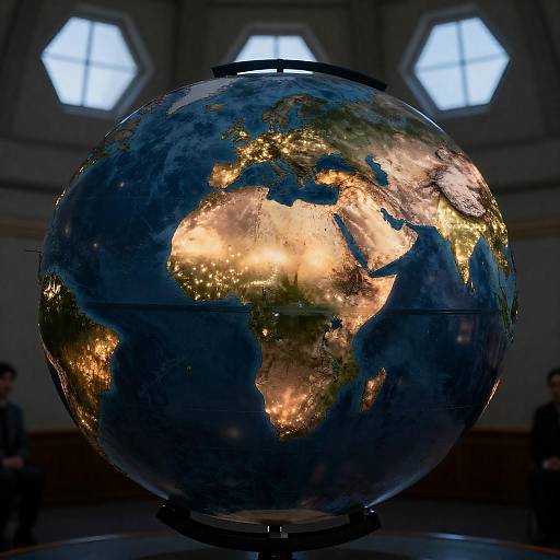 Illuminated Globe with Subtle Characters