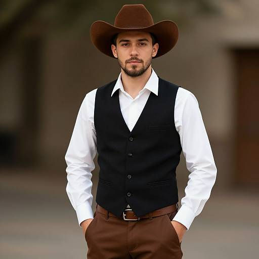 Casual Cowboy Portrait with Beard