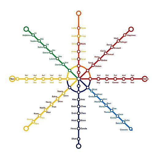 Minimalist Urban Subway Network Visualization
