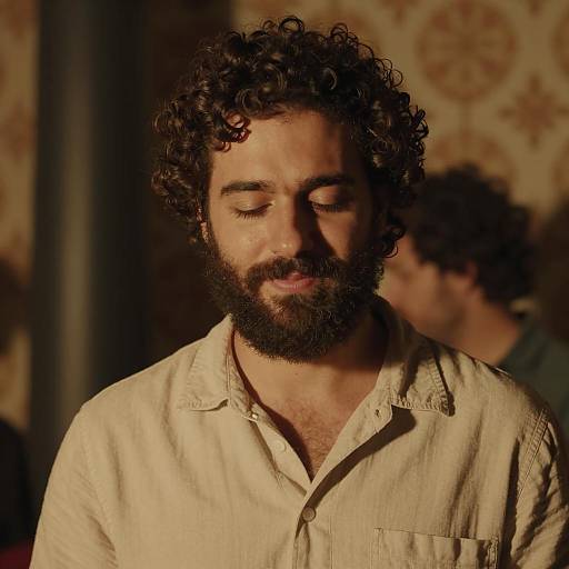 Warm Portrait of a Bearded Man