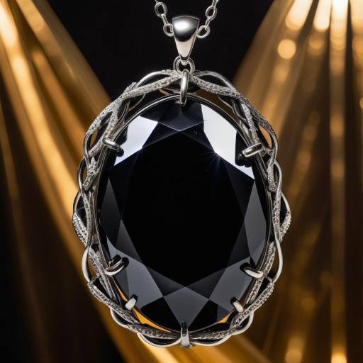 Ethereal Obsidian Crystal with Silver Chains Ethereal Obsidian Crystal with Silver Chains