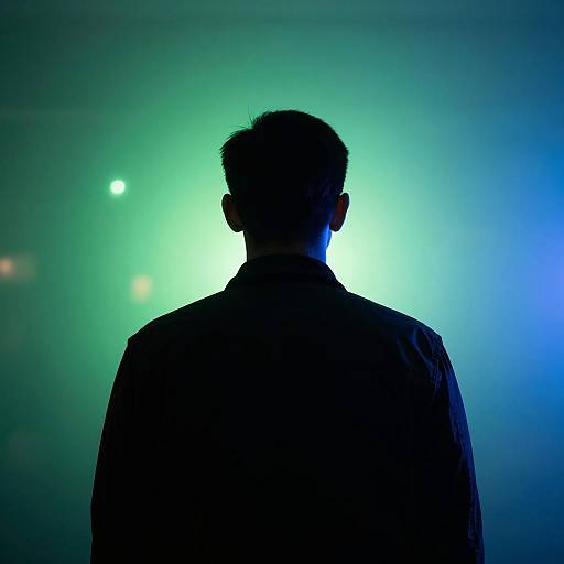 Mystical Silhouette Against Bright Lights