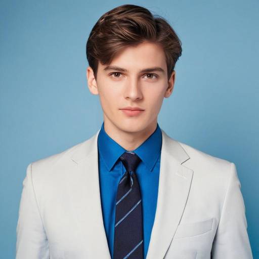Dapper Young Man in Blue Suit
