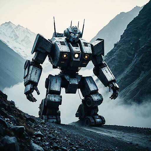 Ancient Robot in Himalayan Mountain Pass