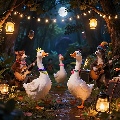 Dancing Party Animals in Forest