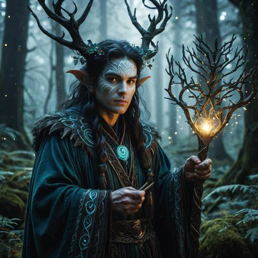 Mystical Fae Enchanter in Dark Forest