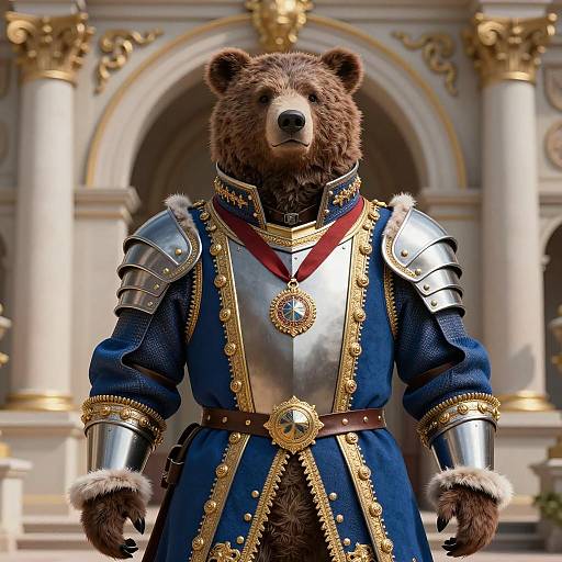 Anthropomorphic Bear in Baroque Armor