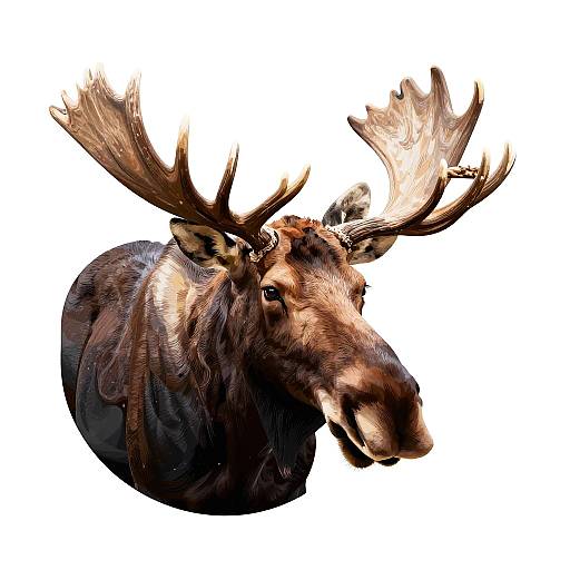 Detailed Vibrant Moose Vector Art