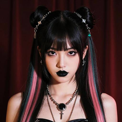 Holo-Punk Girl with Multicolored Hair