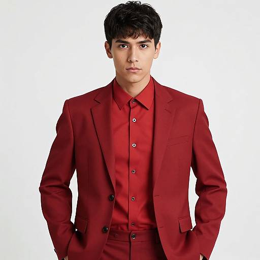 Realistic Male in Red Boiler Suit