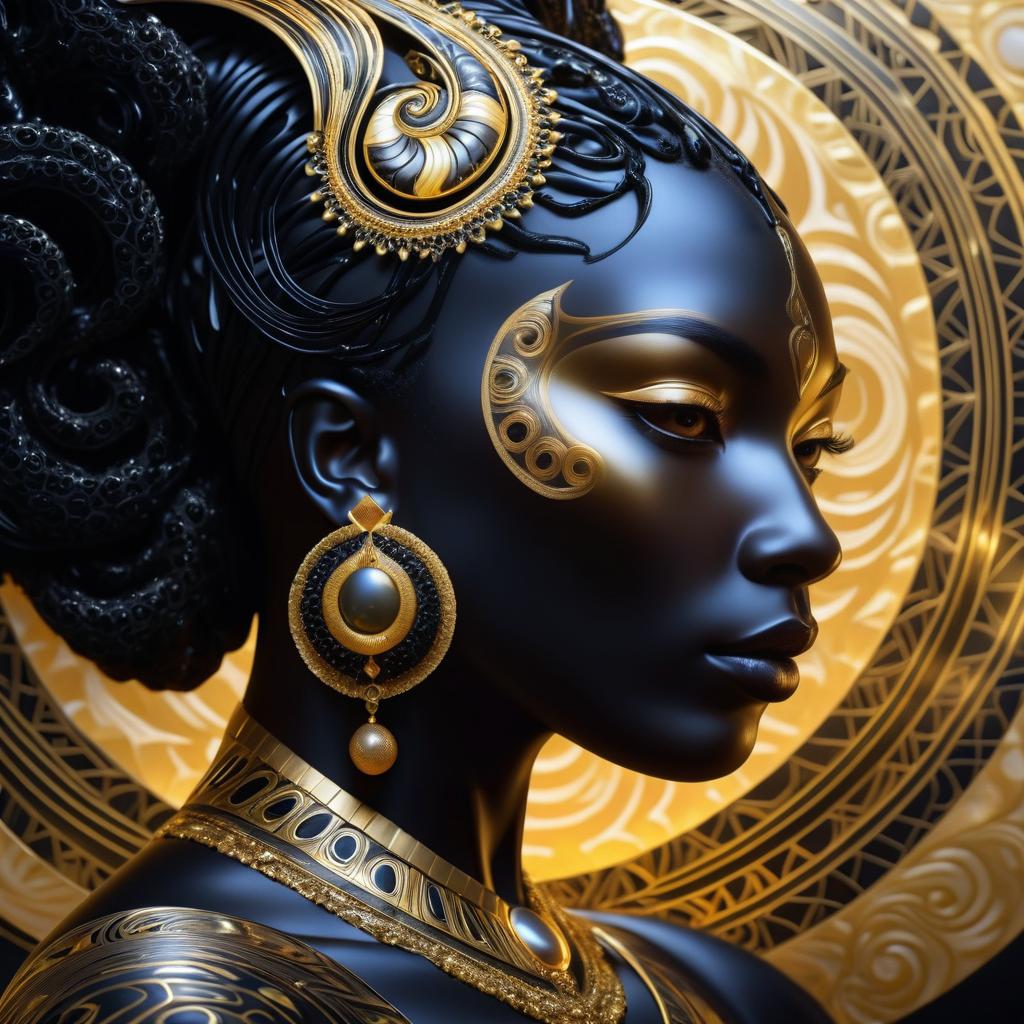 Mystical Black Panther Goddess Art