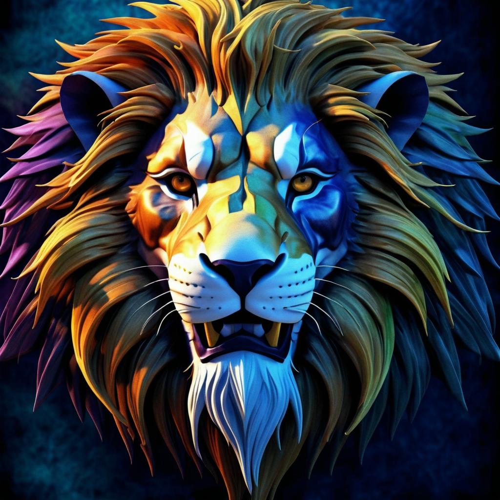 Colorful Fantasy Lion Nose Art