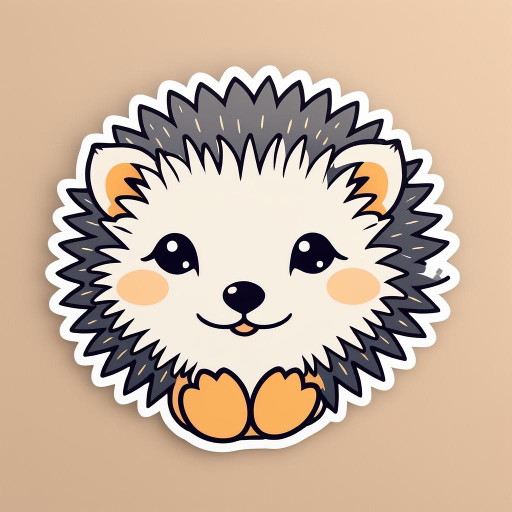 Adorable Curious Hedgehog Sticker Design