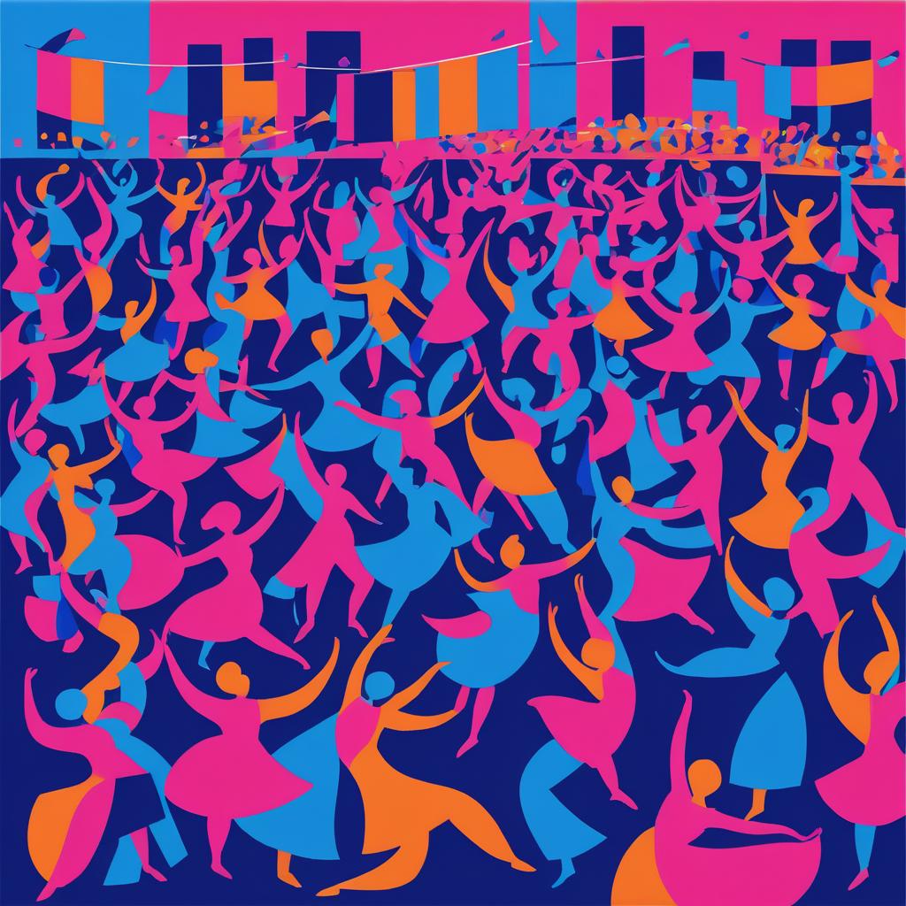 Vibrant Music Festival in Matisse Style