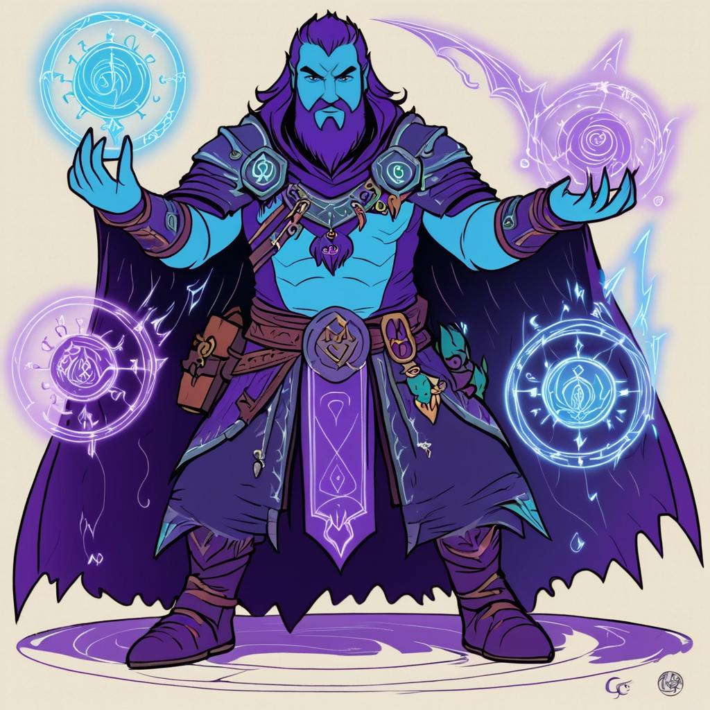 Quirky Dungeons and Dragons Warlock Art