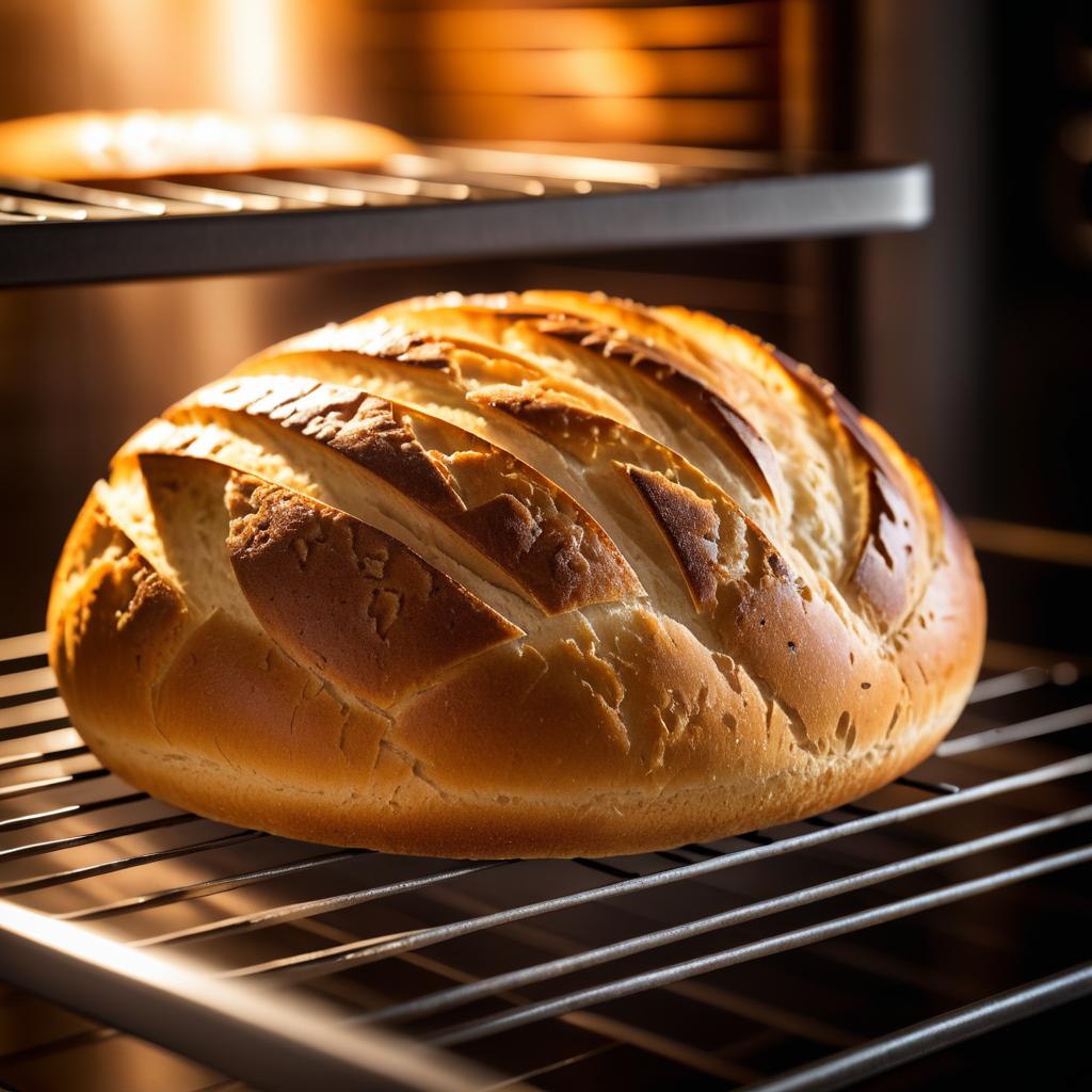 Artisan Bread Cooling in Warm Light