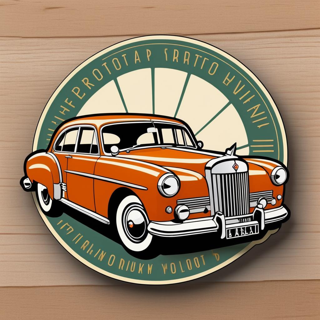 Retro Art Deco Car Badge Design