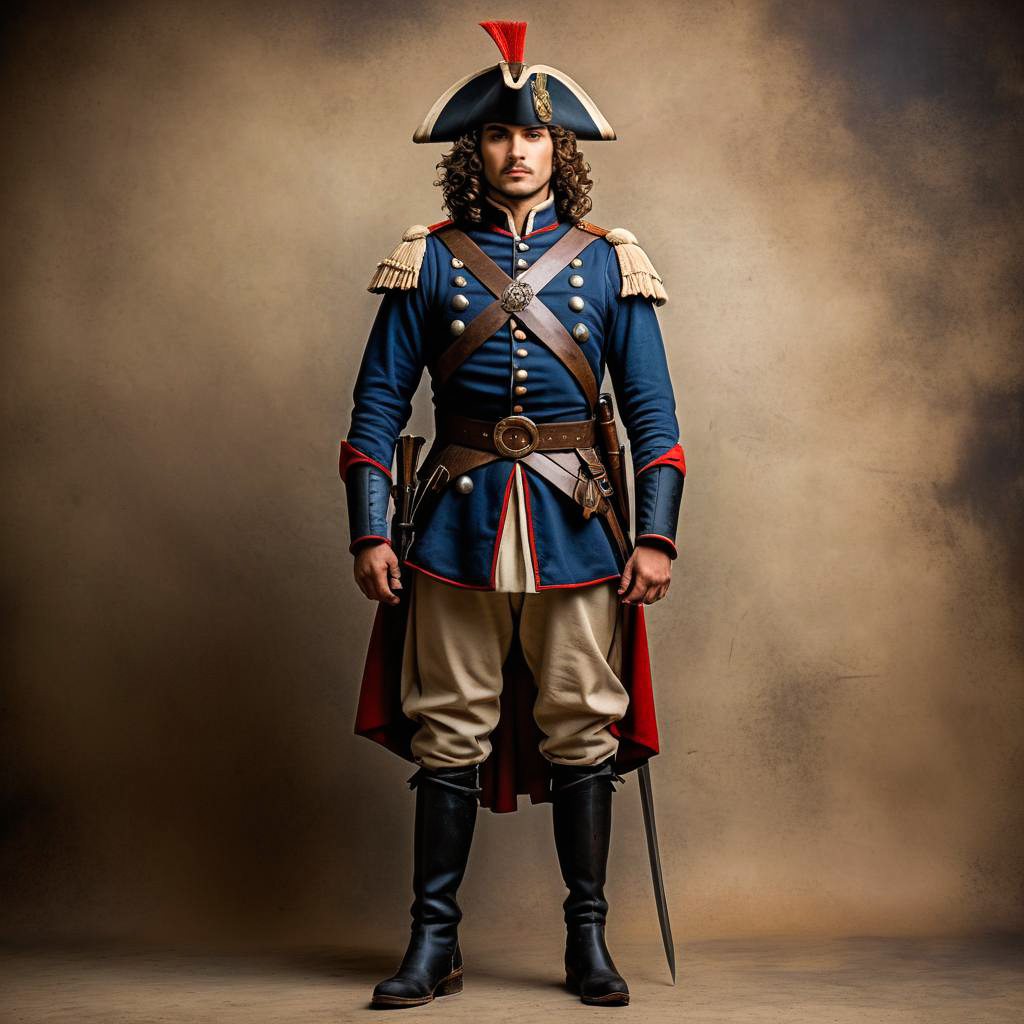 Vivid Full Body Portrait of a Pikeman