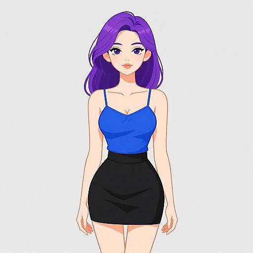 Chic Woman in Cobalt Blue Tank