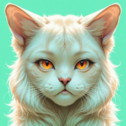 Charming Persian Cat with Mint Background Charming Persian Cat with Mint Background