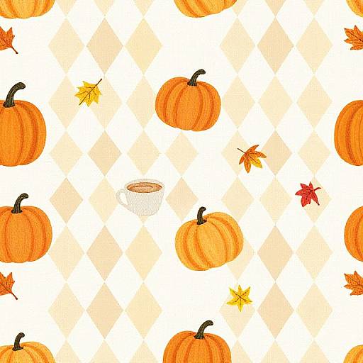 Autumn Preppy Argyle and Pumpkins