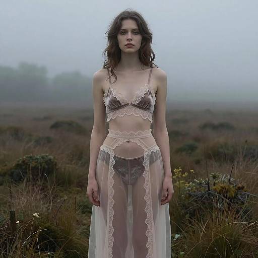 Ethereal Bohemian Wanderer in Misty Moor