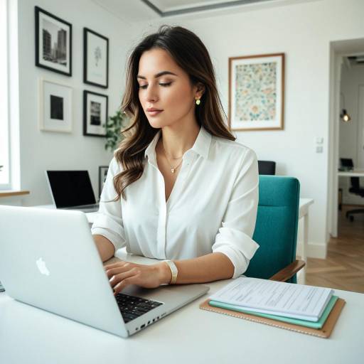 Ambitious Woman Architect Working on Laptop
