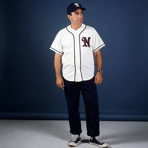 Vintage 35mm Mid-Age Baseball Portrait