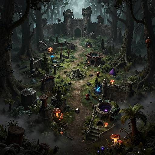 Haunted Dark Forest Battle Map