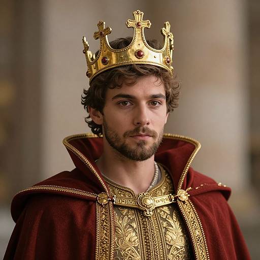 Noble King in Regal Costume