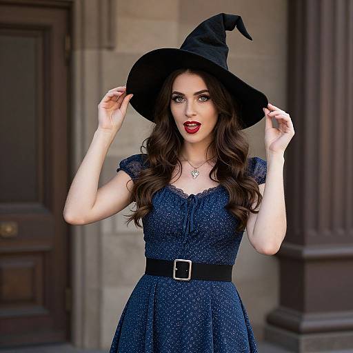 Trendy Witch in Black Hat
