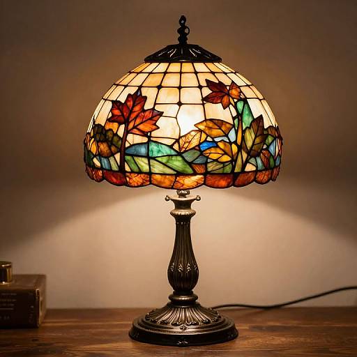 Vintage Autumnal Tiffany Glass Lamp
