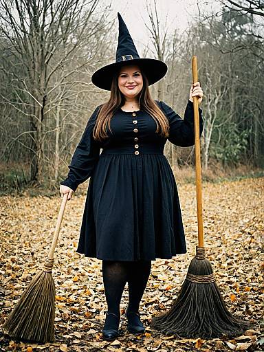 Plus Size Witch Woman Outdoors