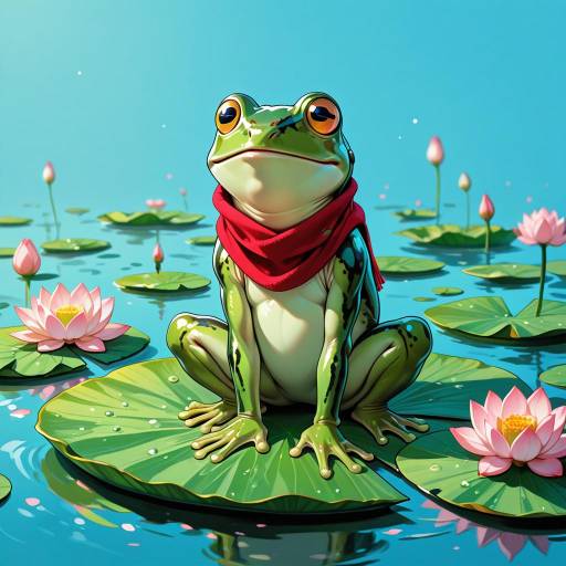 Quirky Frog on a Lily Pad Quirky Frog on a Lily Pad