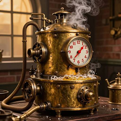 Steampunk Deep Fryer with Clockwork