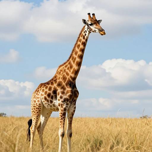 Tall Giraffe in Golden Grass