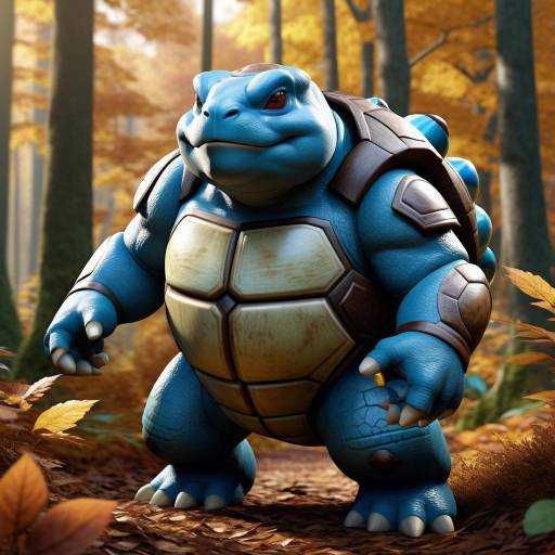 Cinematic 3D Blastoise in Autumn Forest Cinematic 3D Blastoise in Autumn Forest