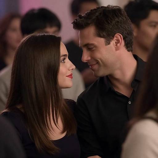 Dimly Lit Couple's Intimate Gaze